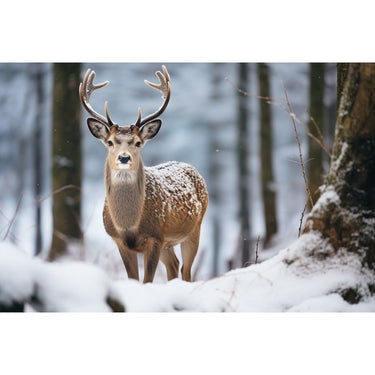 Deer in Snow Canvas